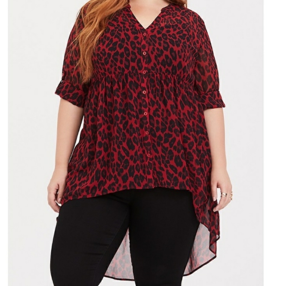 Torrid Red Leopard Top